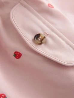 Outlet Next Shower Resistant Button Front Coat (3mths-7yrs) Pink Embroidery