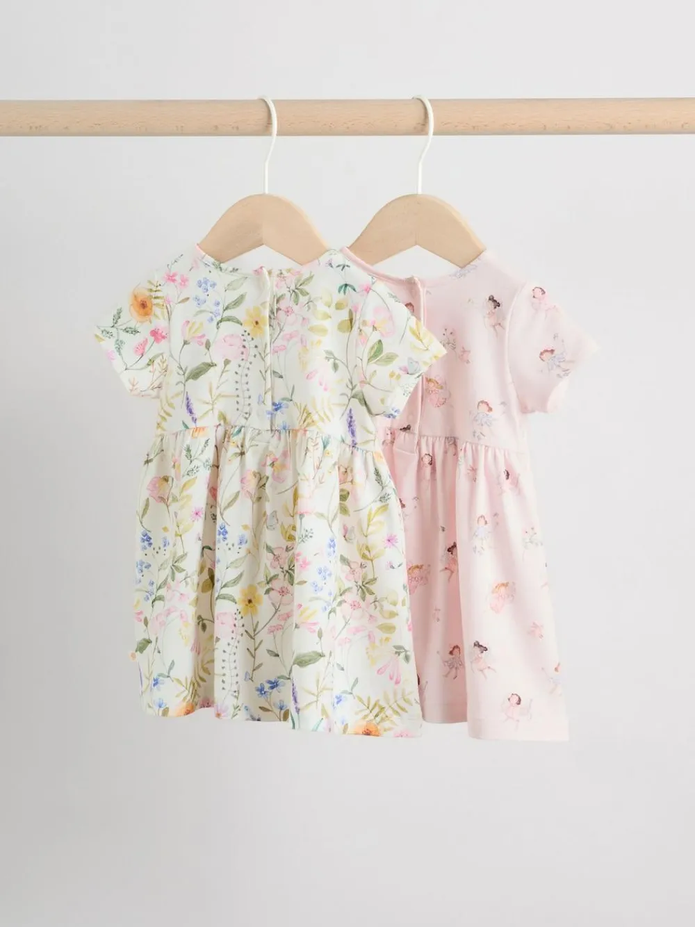 New Next Baby Short Sleeve Dress 2 Pack (0mths-3yrs) Pink Fairy