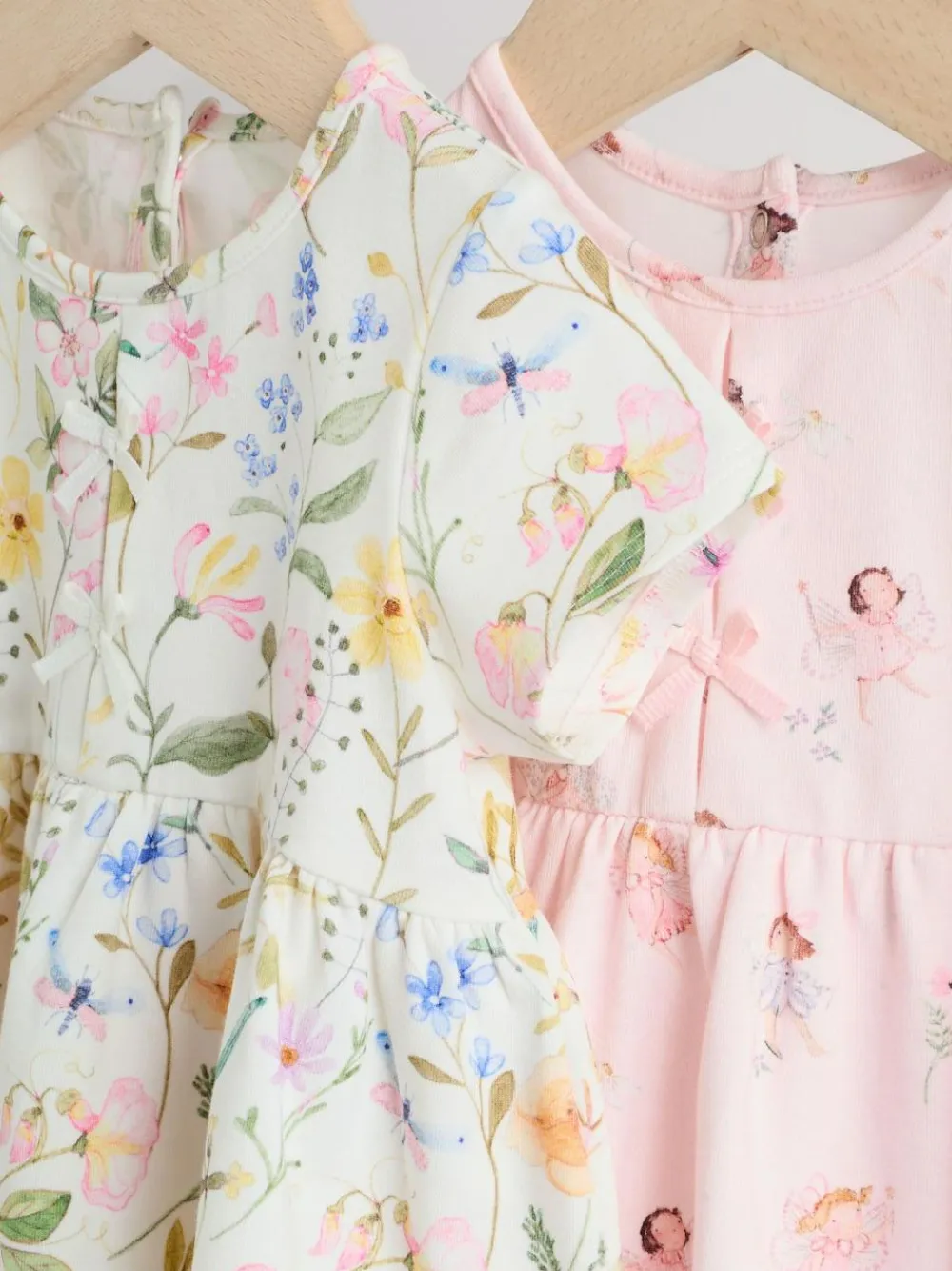 New Next Baby Short Sleeve Dress 2 Pack (0mths-3yrs) Pink Fairy