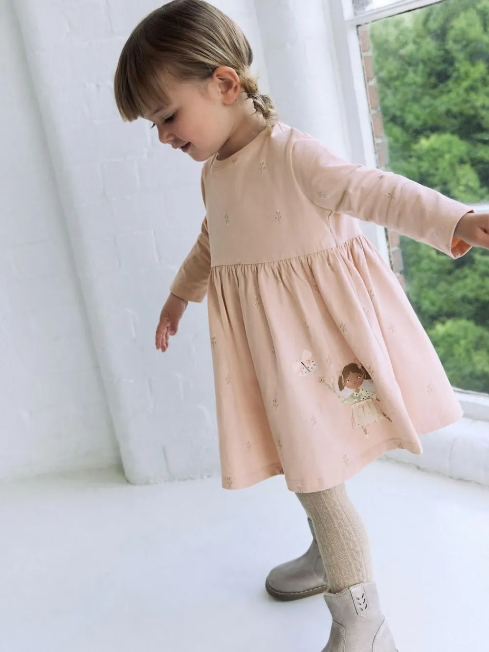 Next Pink Fairy Long Sleeve Embellished Dress (3mths-7yrs)^ Dresses|Occasionwear