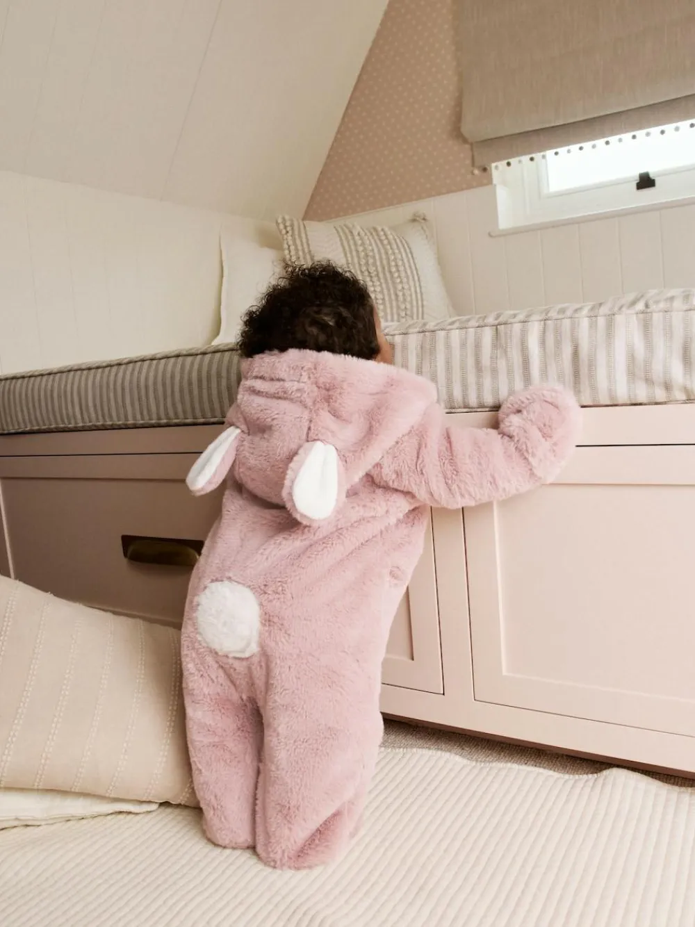 Discount Next Pink Faux Fur Baby Bunny Pramsuit (0mths-2yrs)