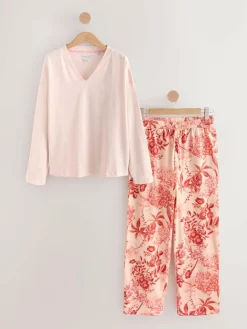 Next Pink Floral Kew Collection Long Sleeve Pyjamas^Women Nightwear|Pyjamas