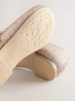 Online Next Pink Glitter Standard Fit (F) Flower Girl Occasion Mary Jane Shoes