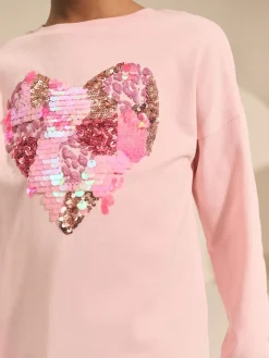 Next Long Sleeve Sequin Top (3-16yrs)^ Tops|T-Shirts