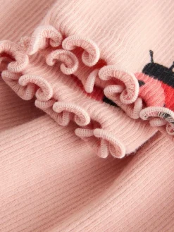 Next Pink Ladybird Long Sleeve Ribbed Dress (3mths-7yrs)^ Baby Girls|Dresses