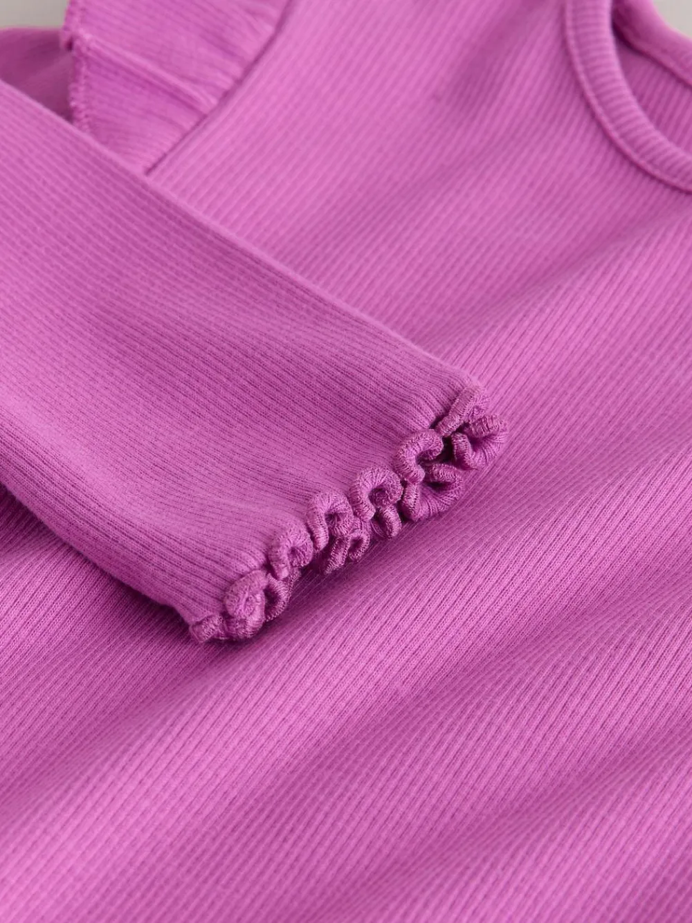 Next Long Sleeve Ribbed Frill Top (3mths-7yrs)^ Tops|Nightwear
