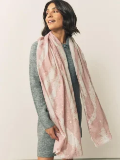 Next Pink Marble Foil Lightweight Scarf^Women Hats, Gloves & Scarves|Hats, Gloves & Scarves