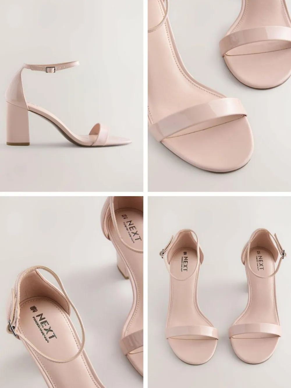 Next Pink Nude Standard/Wide Fit Block Heel Sandals