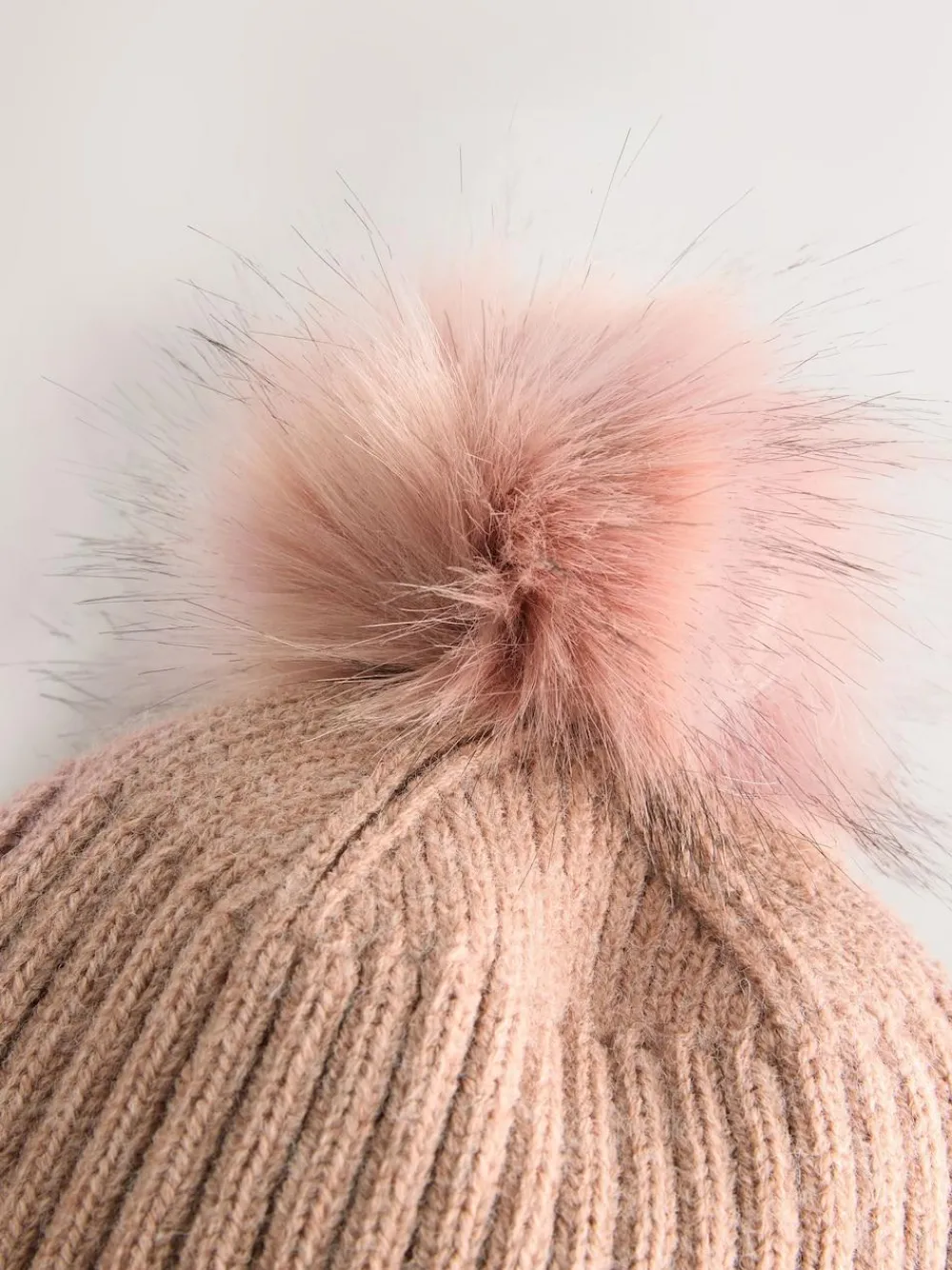Best Next Pink Rib Knit Pom Hat
