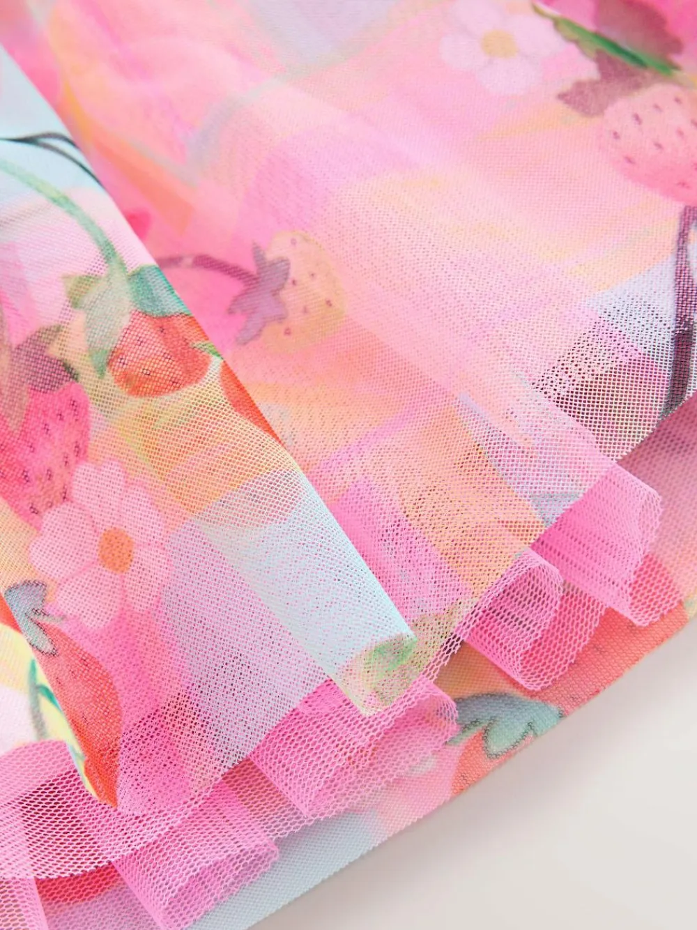 Next Ruffle Shoulder Mesh Dress (3mths-7yrs) Pink
