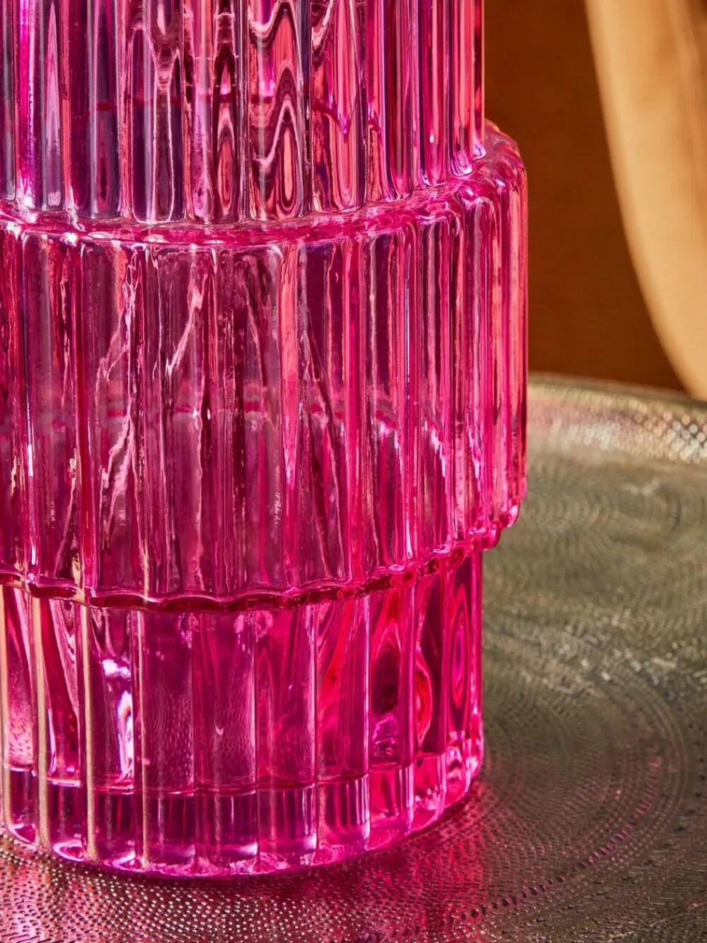 Next Small Ribbed Glass Vase^ Vases