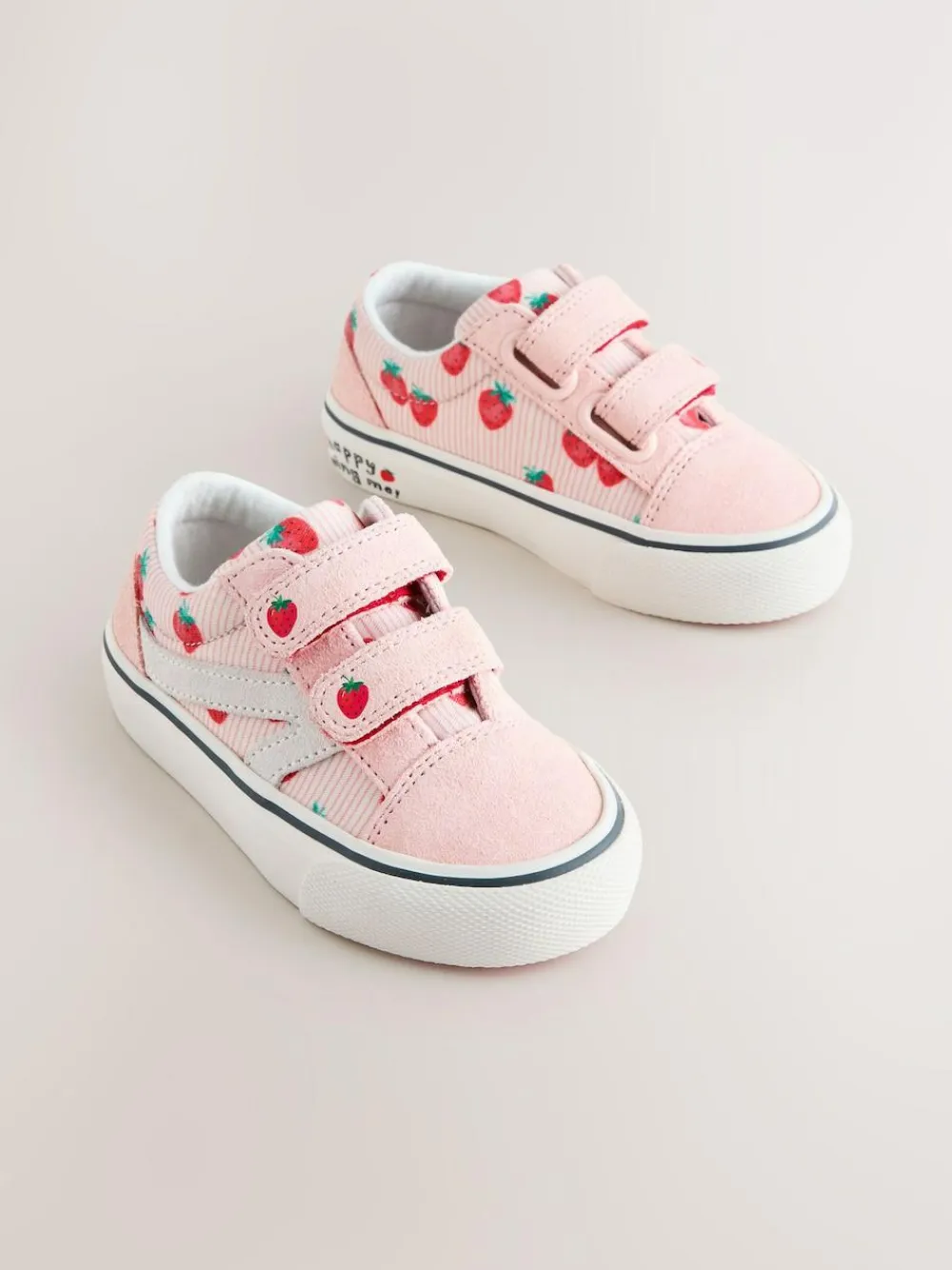 Online Next Standard Fit (F) Touch Fastening Trainers Pink Strawberry