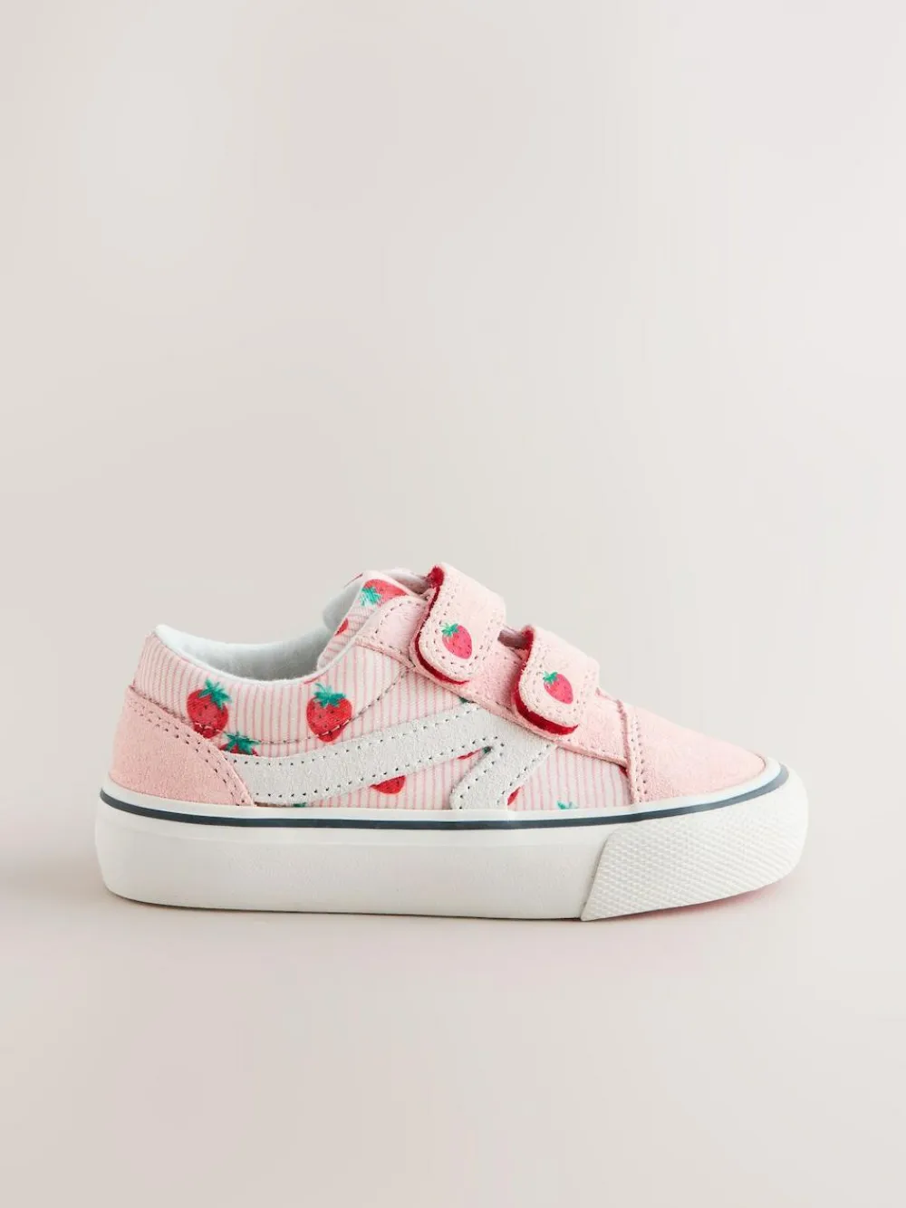 Online Next Standard Fit (F) Touch Fastening Trainers Pink Strawberry