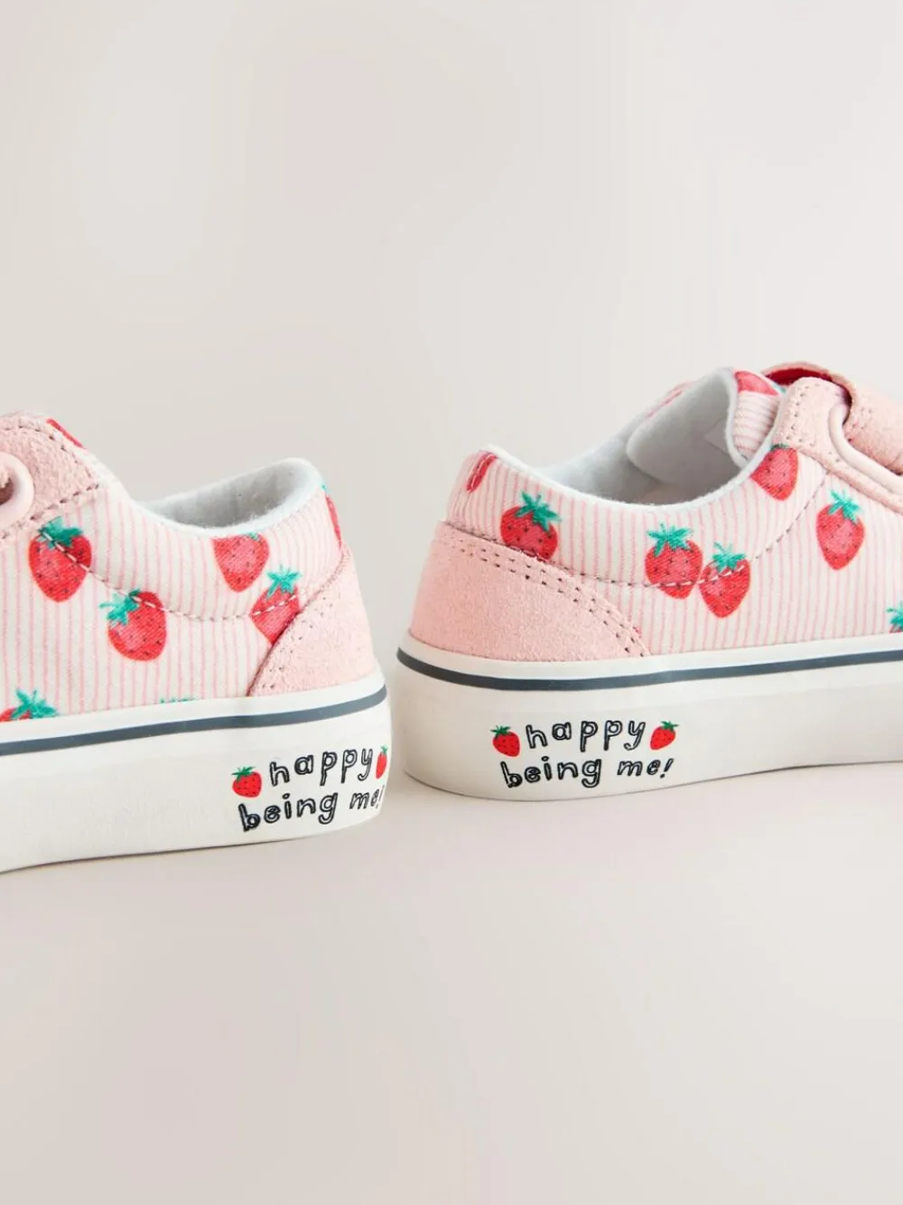Online Next Standard Fit (F) Touch Fastening Trainers Pink Strawberry