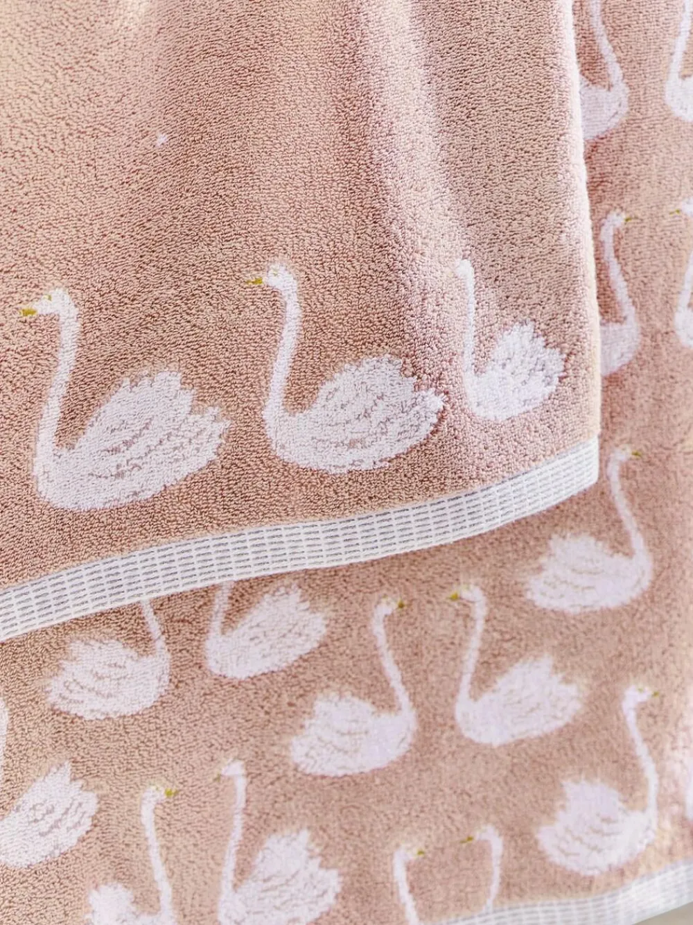 Next Pink Swan 100% Cotton Towel^ Towels & Bathmats