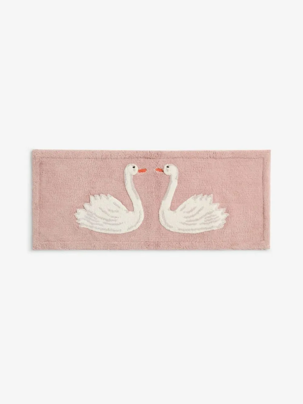 Next Pink Swan Print 100% Cotton Runner Bath Mat^ Towels & Bathmats