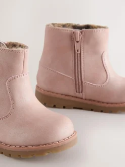 Next Pink Wide Fit (G) Chelsea Zip Tassel Ankle Boots^ Baby Boots|Boots