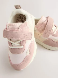 Clearance Next Wide Fit (G) Elastic Lace Touch Fasten Trainers Pink
