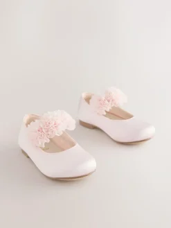 Hot Next Wide Fit (G) Satin Flower Girl Occasion Mary Jane Shoes Pink