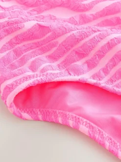 New Next Crinkle Swimsuit (3-16yrs) Pink Zebra