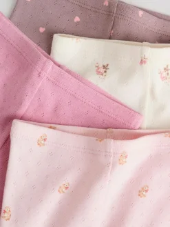 Next Pink/Brown/Heart Baby Leggings 4 Pack (0mths-2yrs)^ Baby Girls|Baby Girls