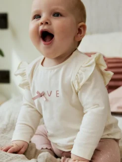 Hot Next Pink/Cream Baby Fur Gilet, Top and Leggings 3 Piece Set (0mths-2yrs)