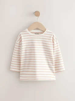 Online Next Pink/White 4 Pack Bunny Embroidered Long Sleeve T-Shirts (3mths-7yrs)