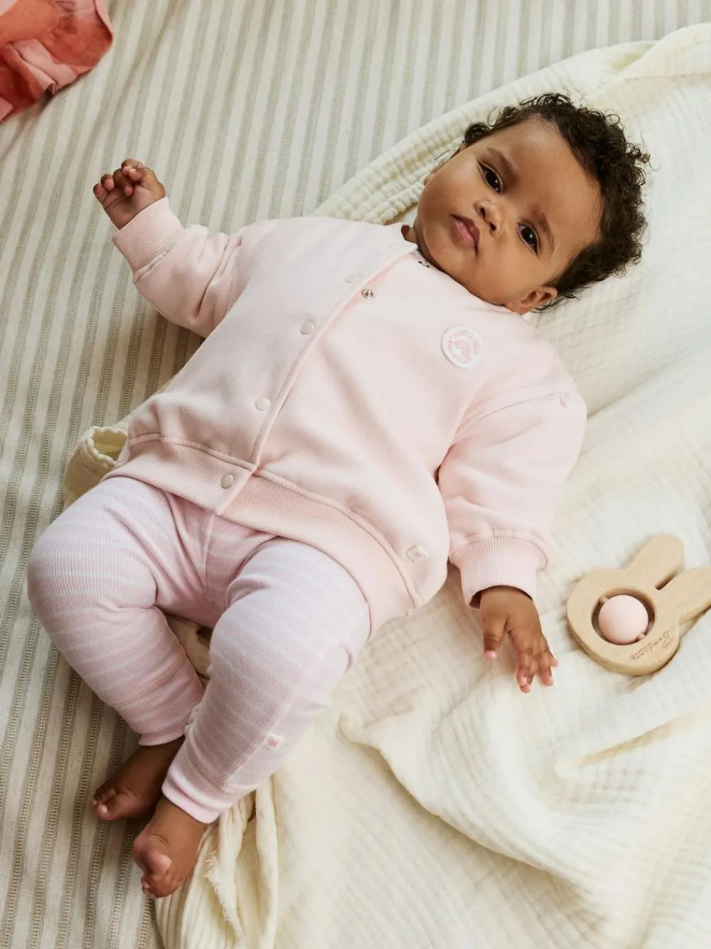 Next Pink/White Baby Jacket, Top and Leggings Set 3 Piece (0mths-2yrs)^ Sets & Coords