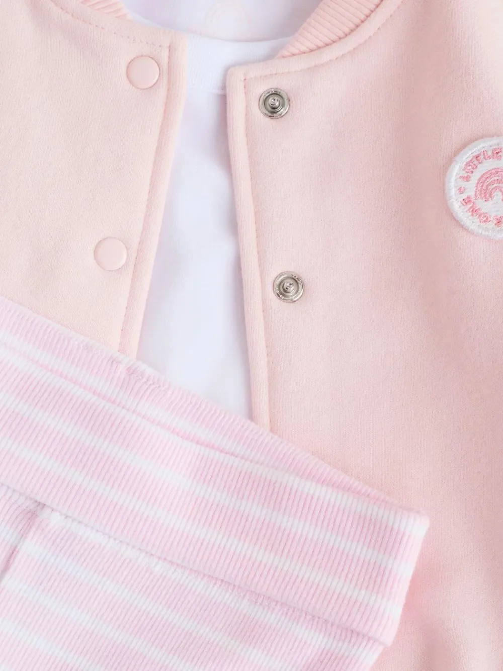 Next Pink/White Baby Jacket, Top and Leggings Set 3 Piece (0mths-2yrs)^ Sets & Coords