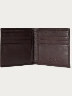 Clearance Polo Ralph Lauren Brown Pebbled Leather Billfold Wallet