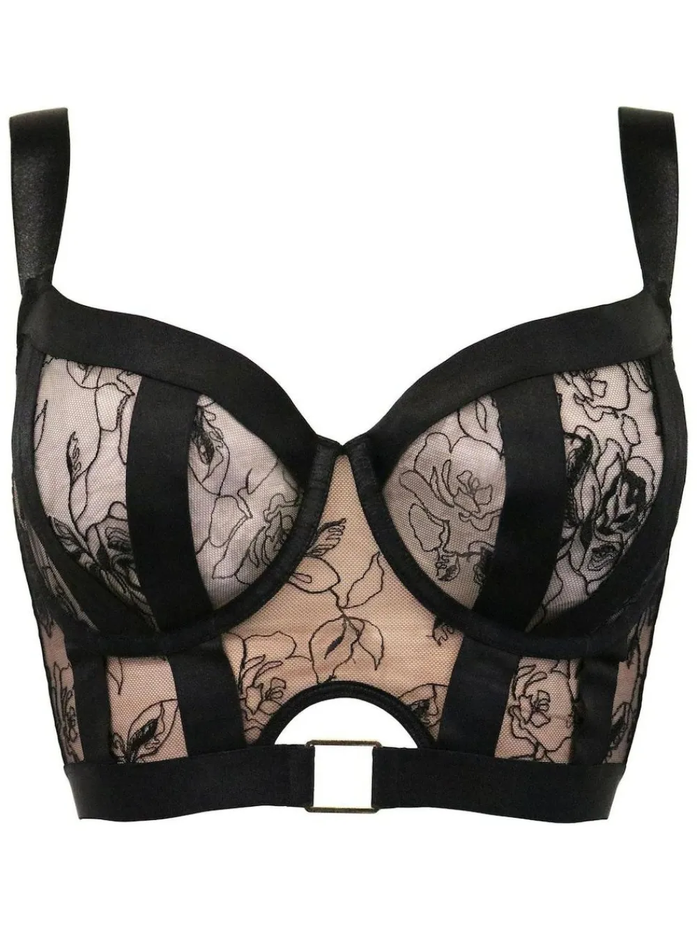 Pour Moi Non Padded India Embroidery Underwired Bustier Bra^Women Dd+ Range|Bras