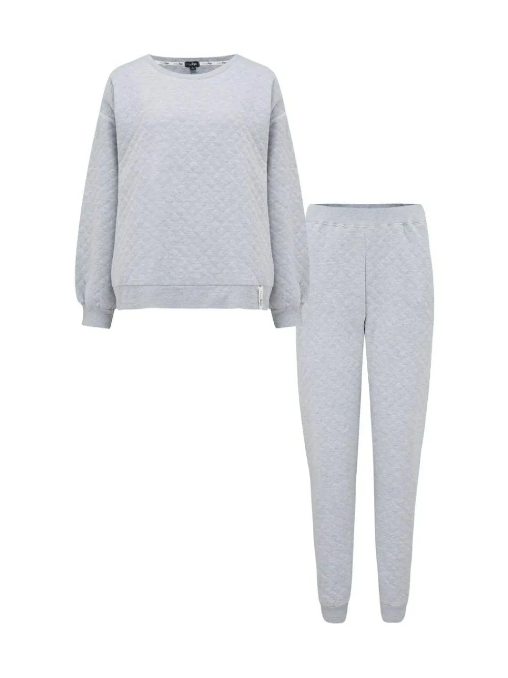 Pour Moi Grey Quilted Lounge Pyjamas^Women Pyjamas|All Night & Lounge
