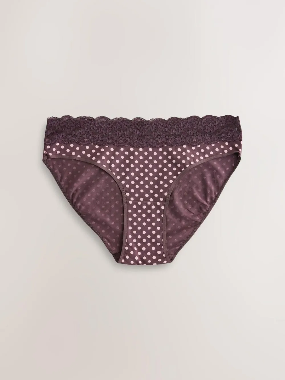 Best Next High Leg Cotton and Lace Knickers 7 Pack Printed Spot