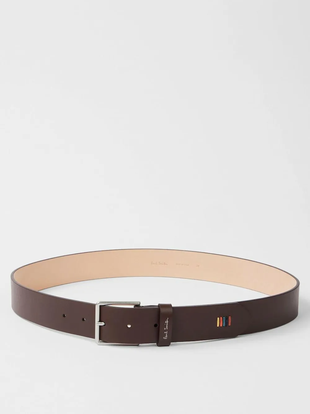 PS Paul Smith Brown Stitch Detail Logo Belt^ Belts & Braces