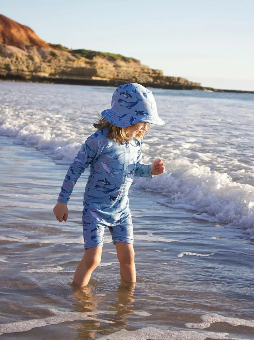 Purebaby Blue Broad Brim Swim Hat