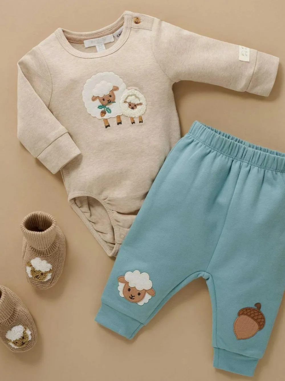 Clearance Purebaby Appliqué Bodysuit Natural