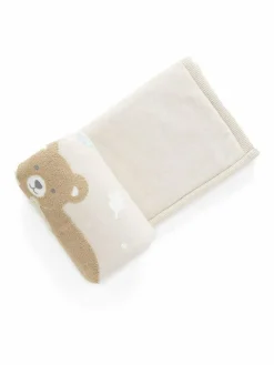 Best Purebaby Embroidered Lined Blanket Natural/Coral