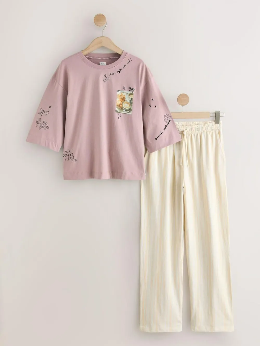 Next Purple Breakfast Short Sleeve Pyjamas^Women Pyjamas|All Night & Lounge