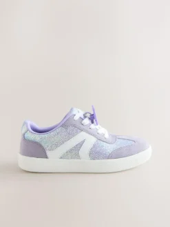 Best Next Purple Glitter Lilo & Stitch Lace-Up Lifestyle Trainers
