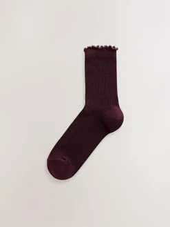Next Purple Lettuce Welt Ankle Socks 5 Pack^Women Socks & Tights