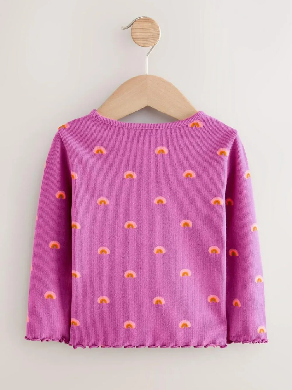 Online Next Purple Rainbow Rib Long Sleeve T-Shirt (3mths-7yrs)