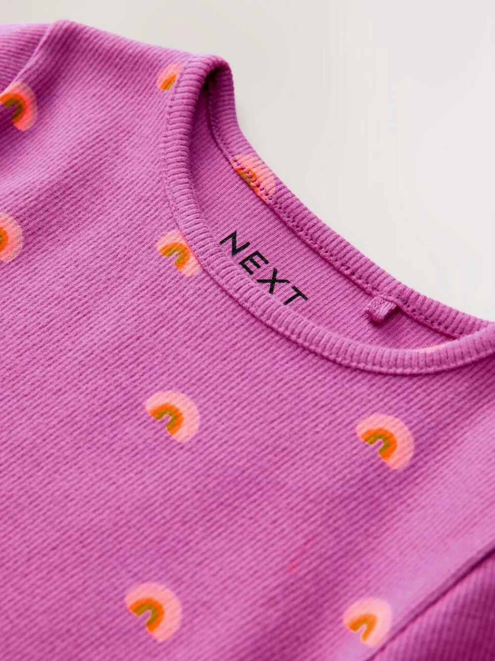 Online Next Purple Rainbow Rib Long Sleeve T-Shirt (3mths-7yrs)