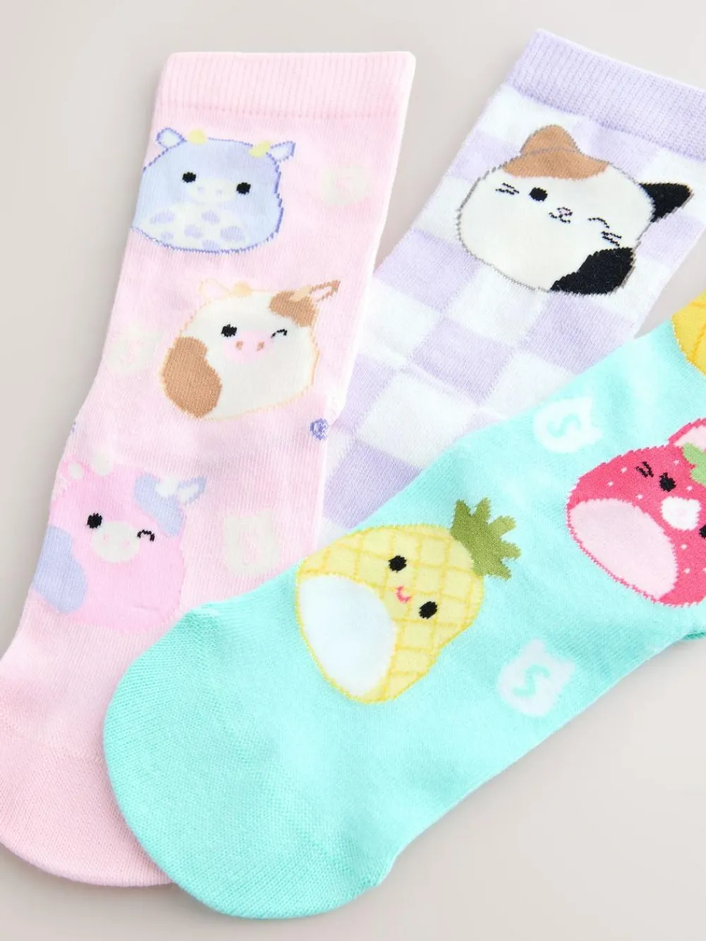 Hot Next Purple/Aqua Cotton Rich Squishmallows Ankle Socks 3 Pack