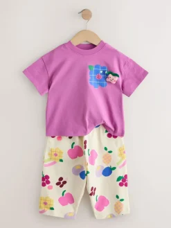 New Next Top & Trousers Set 2 Pack (3mths-7yrs) Purple/Green
