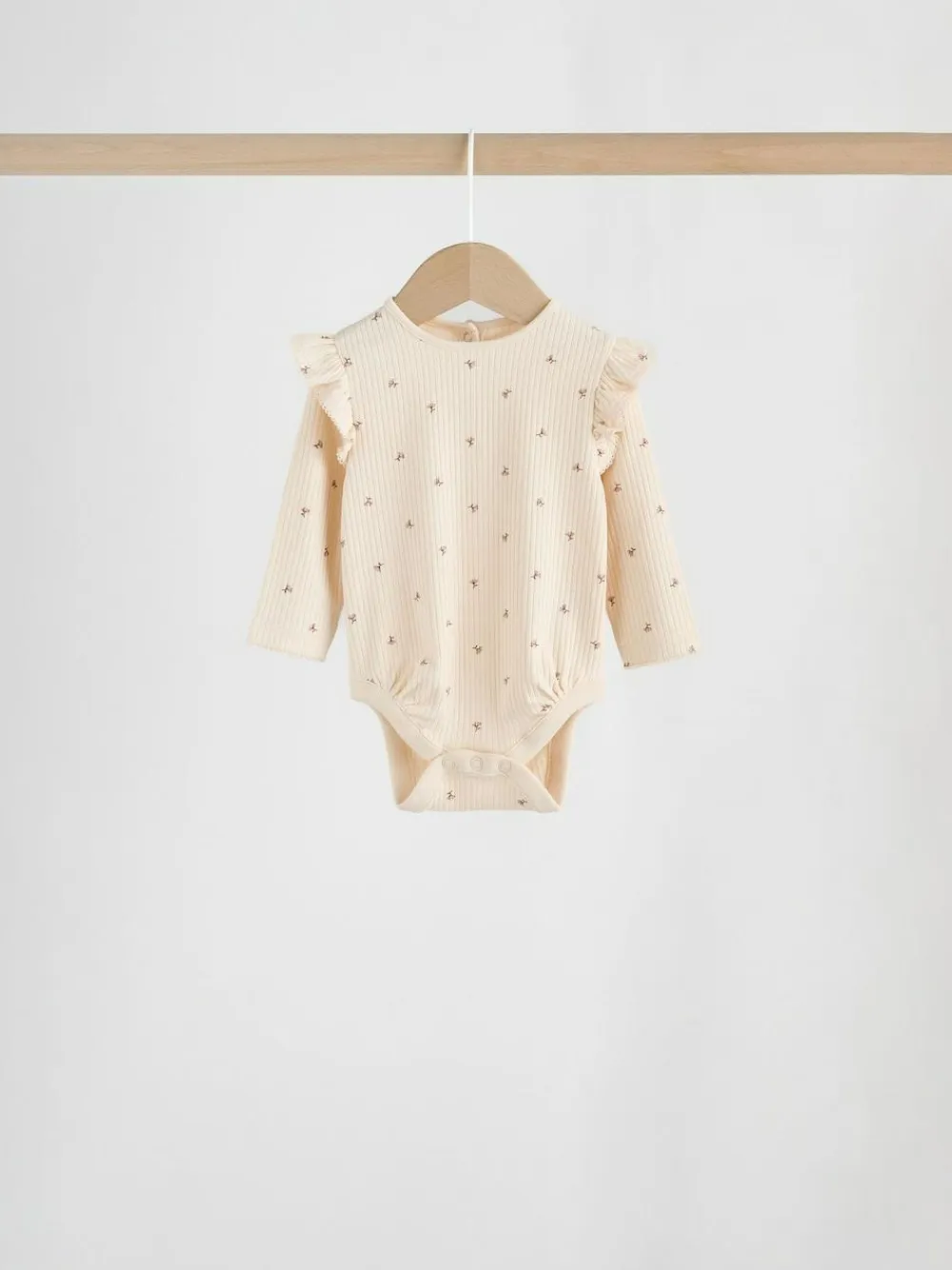 Discount Next Baby Long Sleeve Frill Bodysuits 4 Pack (0mths-2yrs) Purple/Yellow/Cream Ditsy