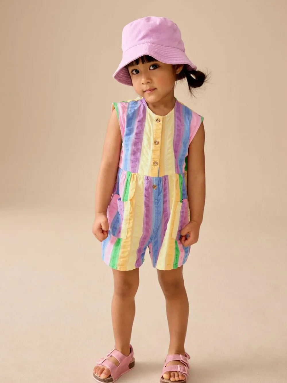 Clearance Next Sleeveless Playsuit (3mths-7yrs) Rainbow Stripe