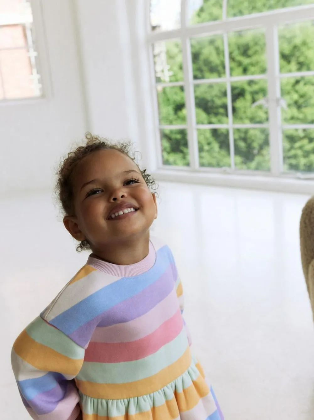 Next Rainbow Striped Sweat Dress (3mths-7yrs)^ Knitwear & Sweaters|Knitwear