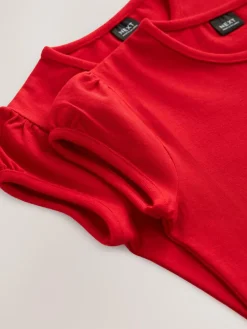 Next Red 2 Pack Puff Sleeve T-Shirts (3-16yrs)^ T-Shirts