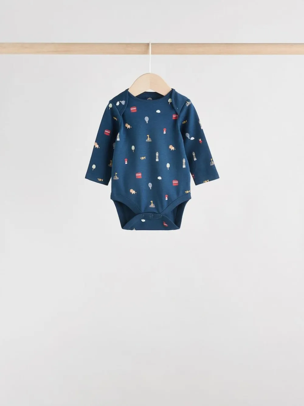 Next Red Baby London Long Sleeve Bodysuits 5 Pack^BOY Bodysuits & Vests|Vests