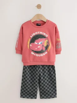 Next Red Charcoal Cars Crew Sweatshirt and Joggers Set (9mths-8yrs)^BOY Sweatshirts & Hoodies|Sets & Outfits